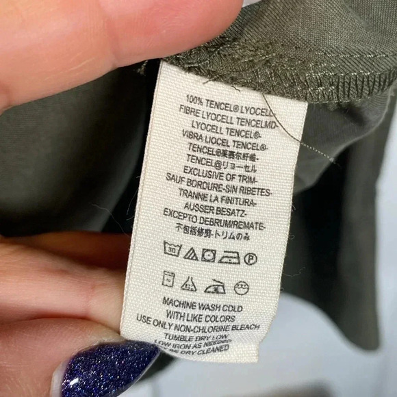 Free People - Dark army Green button down shirt - small - Picture 4 of 7